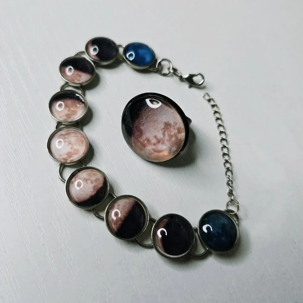 Moon Phases Jewelry Set - Picture 1 of 2